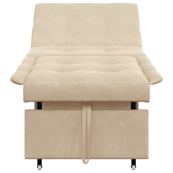 Pull Out Sofa Bed Kräm 194 x 67 x 82 cm Mikrofiber