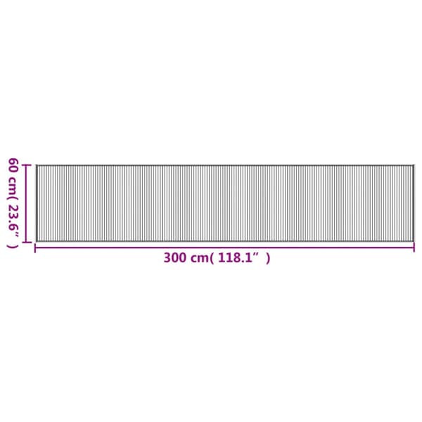 Matta rektangulär grå 60x300 cm bambu
