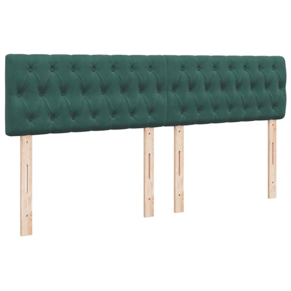 Ramsäng med madrass mörkgrön 200x200 cm sammet