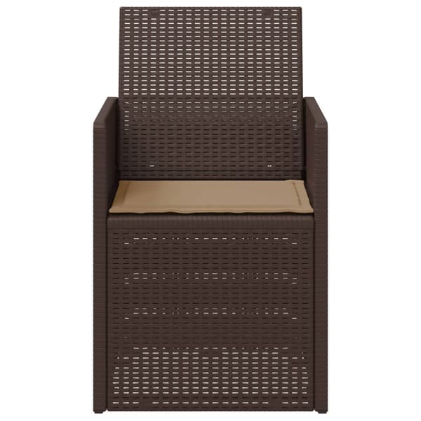 Trädgårdsmatstolar 2 pcs Brun och taupe PP