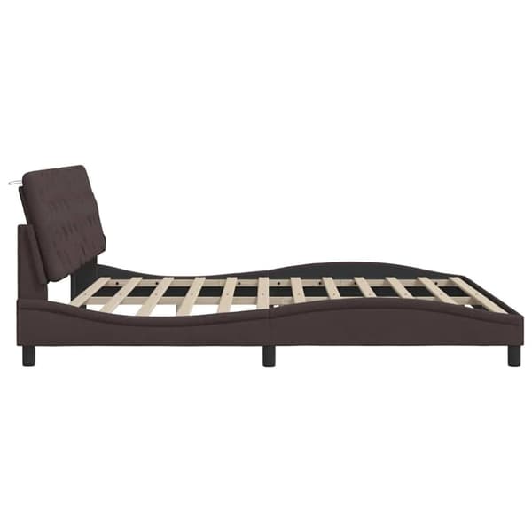 Bed Frame without Mattress Dark Brown 200x200 cm Fabric