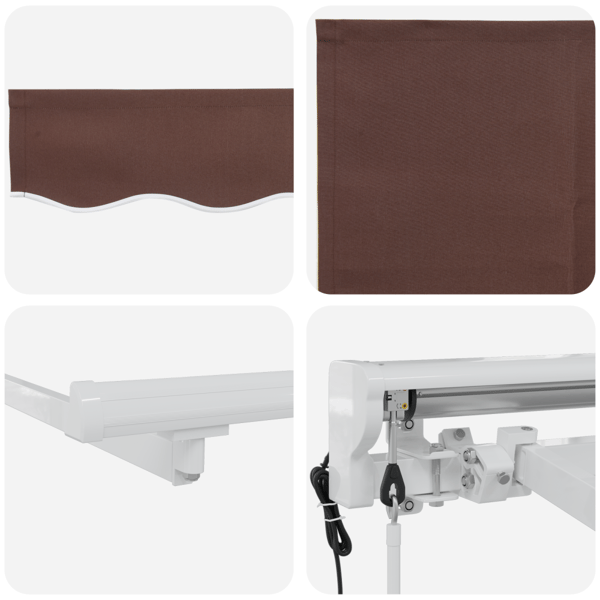 Markisram Brun 400 x 200 cm Polyester med PU-beläggning