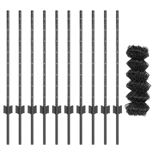 Kedjegaller med stolpe 10 x 0,8 m PVC-belagda stål Grå Mesh