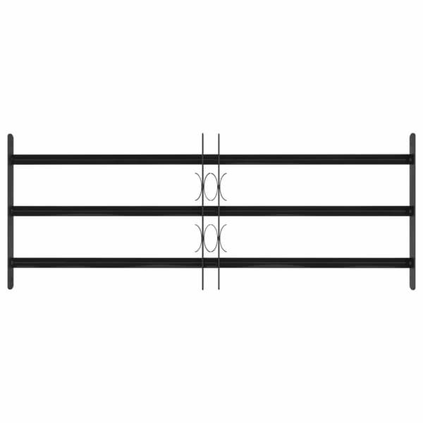 Fönstergaller 116 x 45 cm Pulverlackerat stål Svart
