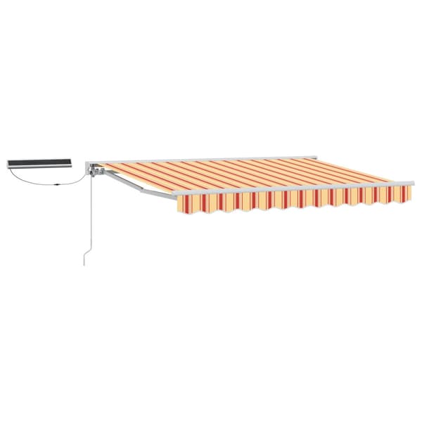 Elektrisk Retraktabel Markis Gul, Orange och Vit 2,5 x 2 m
