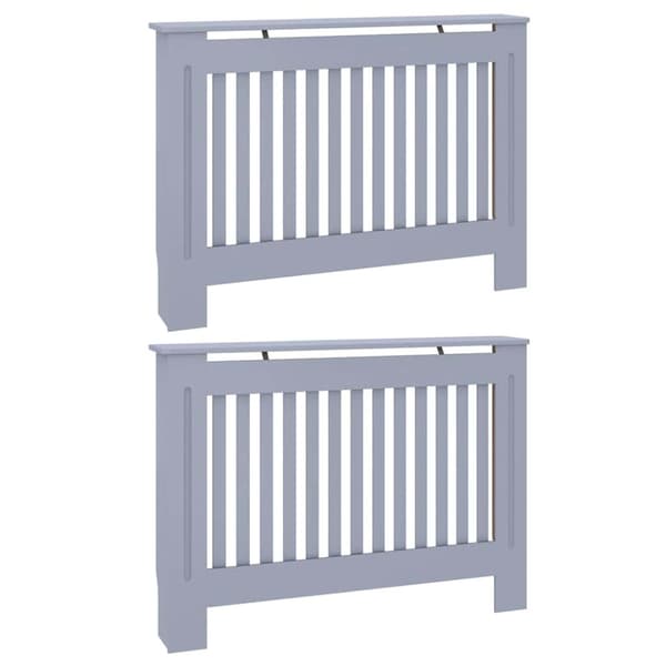 Radiatorlock 2 pcs Grå 112 x 19 x 81,5 cm Konstruerat trä
