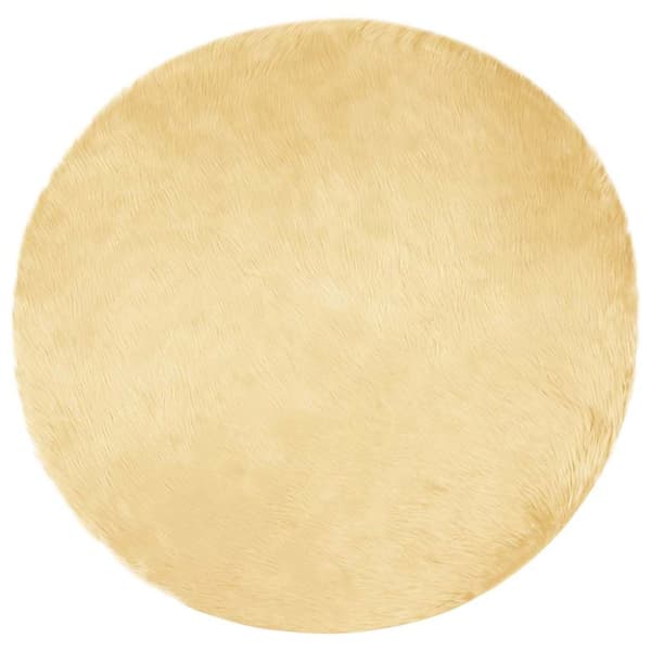 Fuskfäll matta TAFALLA Gräddvit Ø 120 cm Polyester