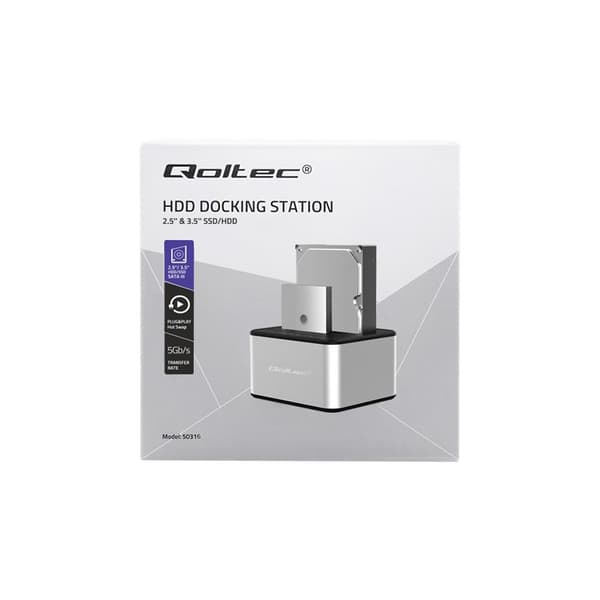 Qoltec - HDD / SSD dockningsstation - SATA 6Gb/s - USB 3.0