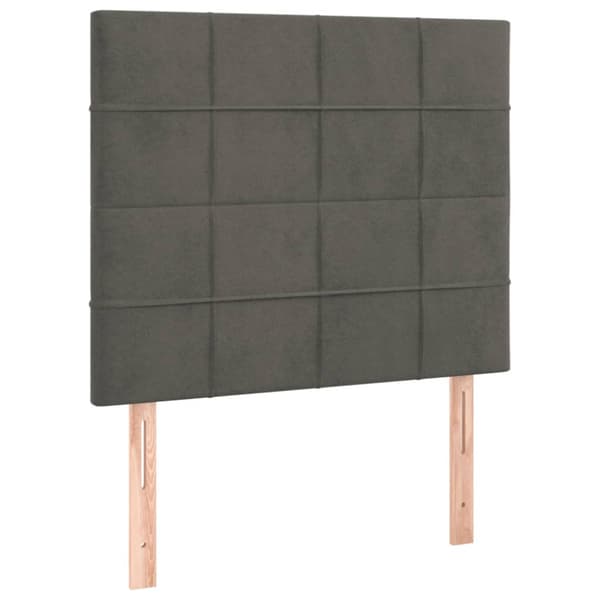 Ramsäng med madrass mörkgrå 100x200 cm sammet