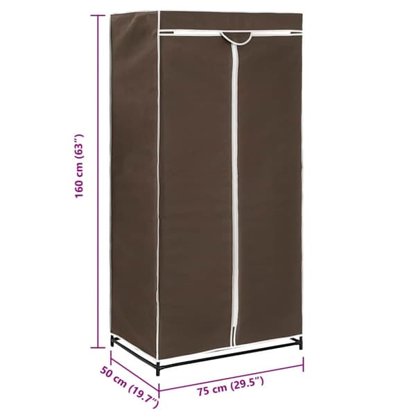 Garderob brun 75x50x160 cm