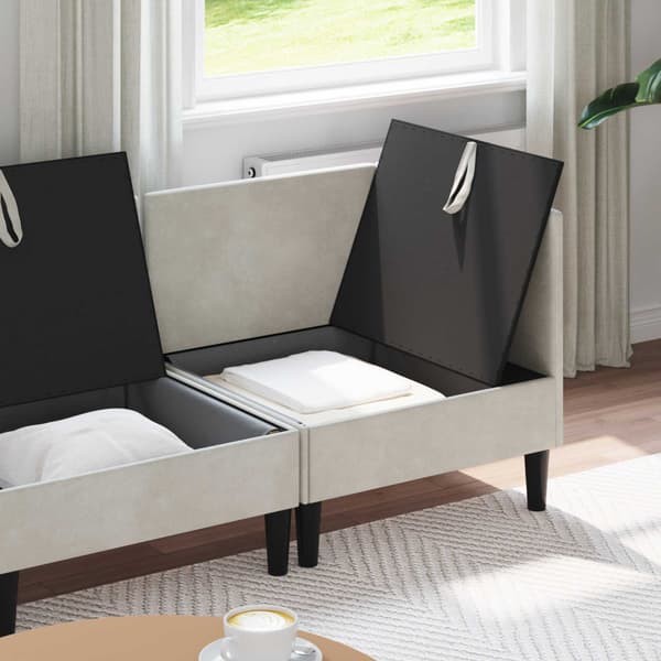Möbelset för vardagsrummet med kudde 4 pcs Gräddvit Sammet