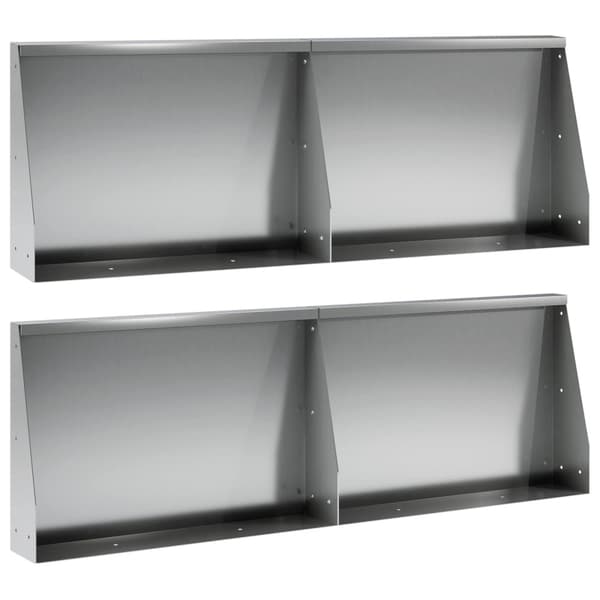 Stödvägg 4 st 60 x 12 x 30 cm Galvaniserat stål Silver