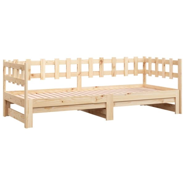 Utdragbar dagbädd 2x(80x200) cm massiv furu