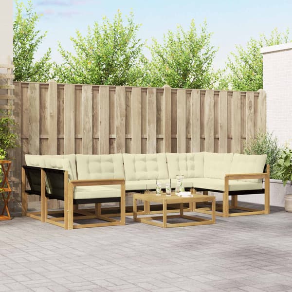 Utomhussoffset 7 pcs Vit och grädde 79 x 79 x 37 cm