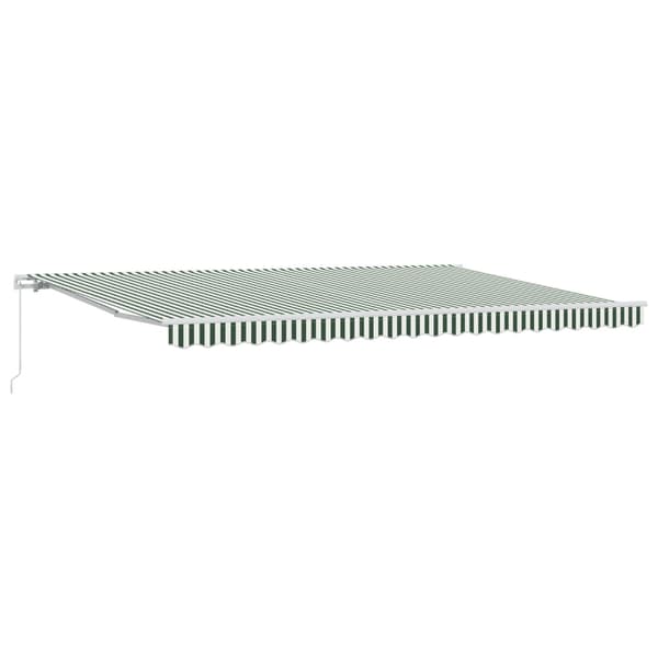 Utfällbar markis Grön och Vit 500 × 350 cm