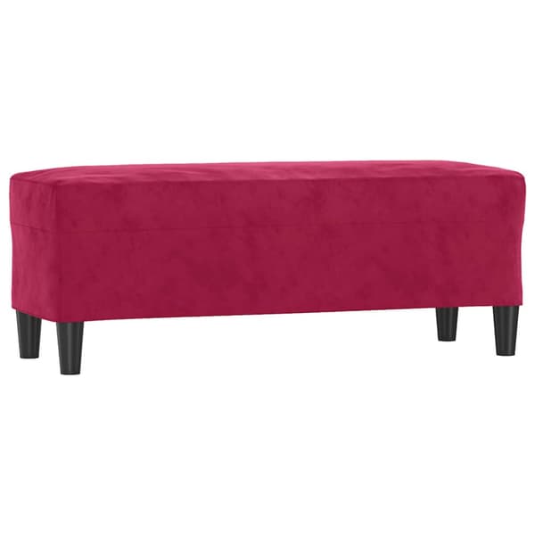 Bänk vinröd 100x35x41 cm sammet