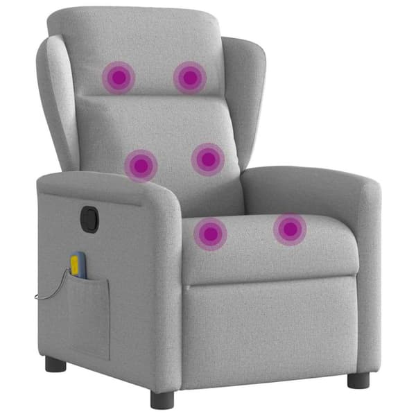 Massagefåtölj molngrå tyg