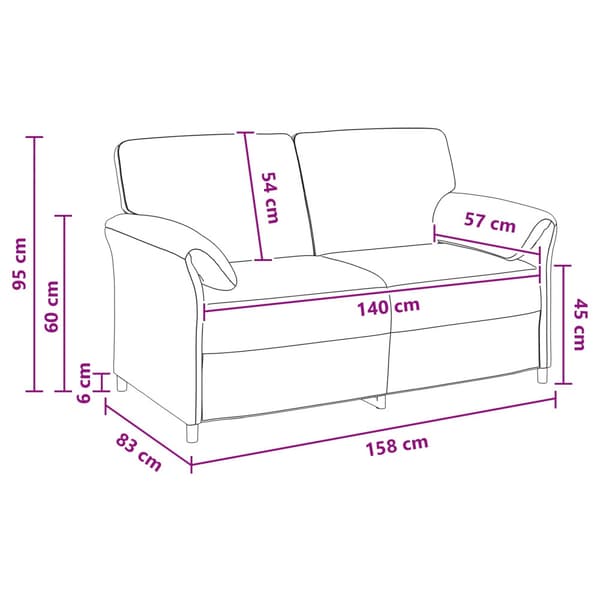 2-sits soffa Polisblå 158 x 83 x 95 cm Sammet
