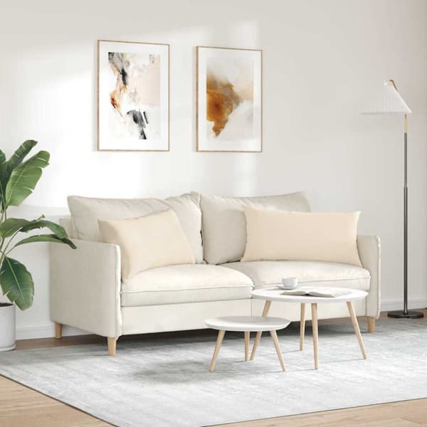 Sofakuddar 2 pcs Beige 80 x 40 cm tyg