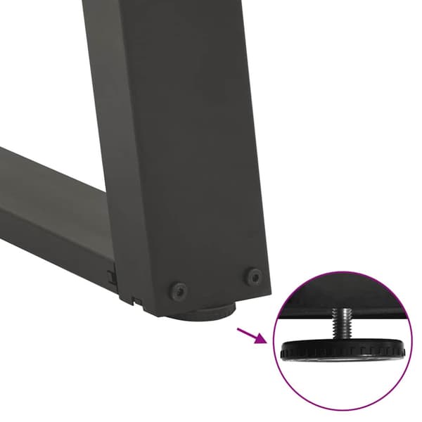 Matbordsben U-formade 2 st antracit 60x(72-73) cm stål