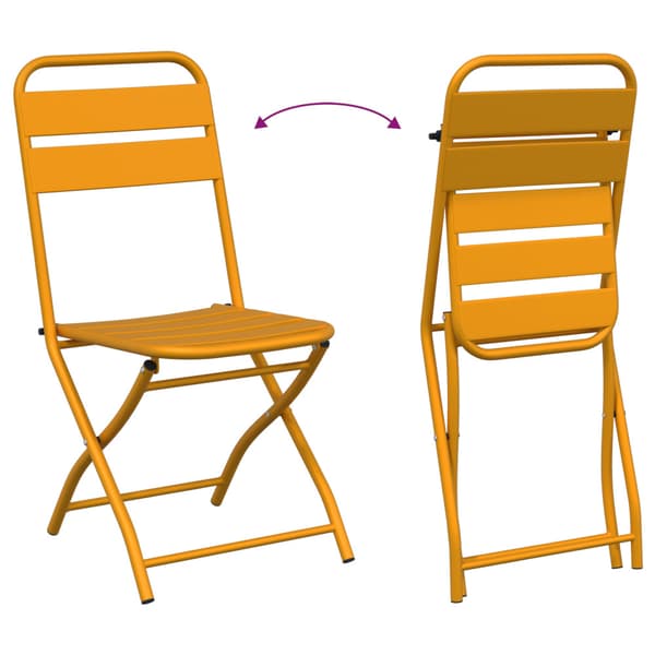 Fällstol för trädgård 2 pcs Senapsgul 42 x 52 x 82cm