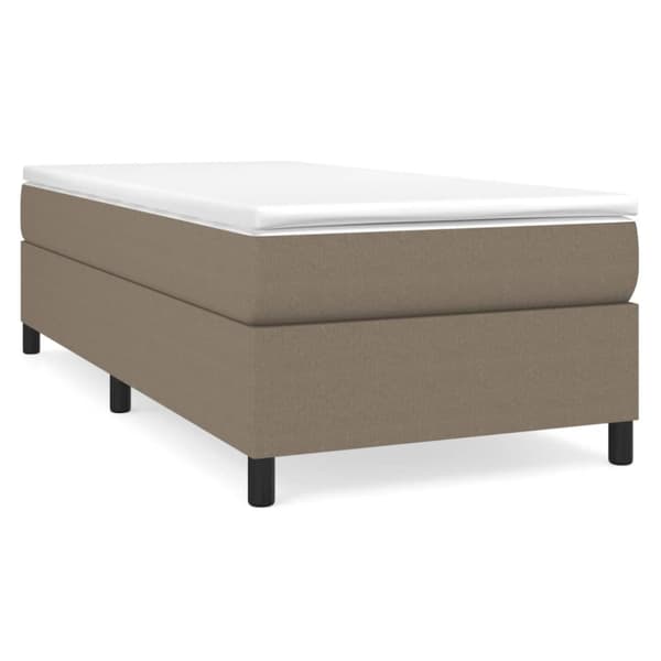 Ramsäng med madrass taupe 90x190 cm tyg