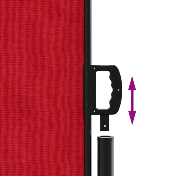 Infällbar sidomarkis röd 100x600 cm