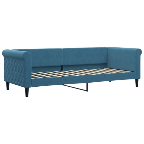 Dagbädd med madrass blå 80x200 cm sammet