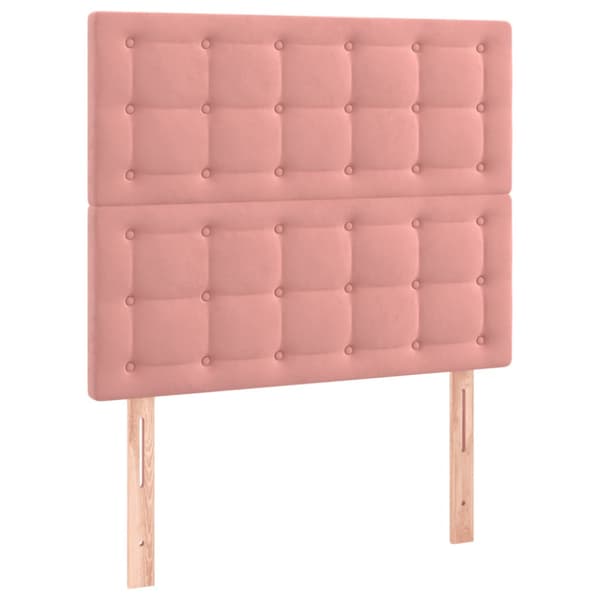 Ramsäng med madrass rosa 80x200 cm sammet