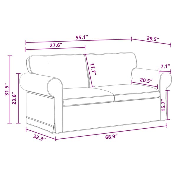 Soffa Mörkgrå 175 x 82 x 80 cm tyg