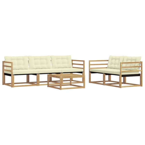 Utomhussoffset 6 pcs Vit och grädde 79 x 79 x 37 cm