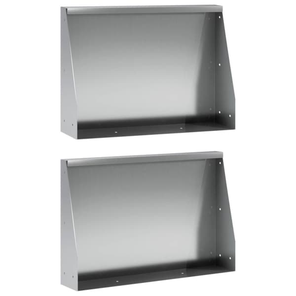 Stödvägg 2 st 60 x 12 x 40 cm Galvaniserat stål Silver