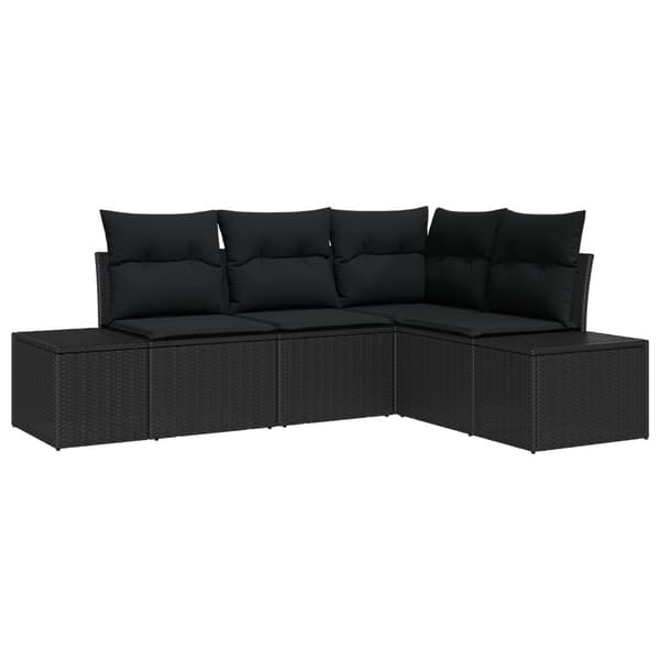 Trädgårdsoffset 4 pcs Svart konstrotting