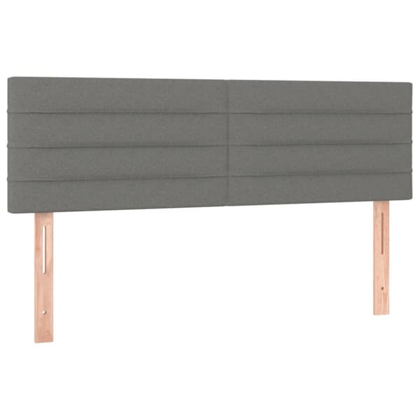 Ramsäng med madrass mörkgrå 140x190 cm tyg