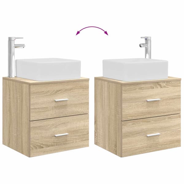 Badrumsmöbelset 2 pcs Sonoma-ek Konstruerat trä