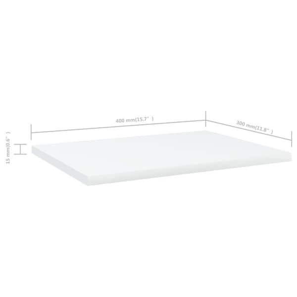 Hyllplan 4 st vit 40x30x1,5 cm konstruerat trä