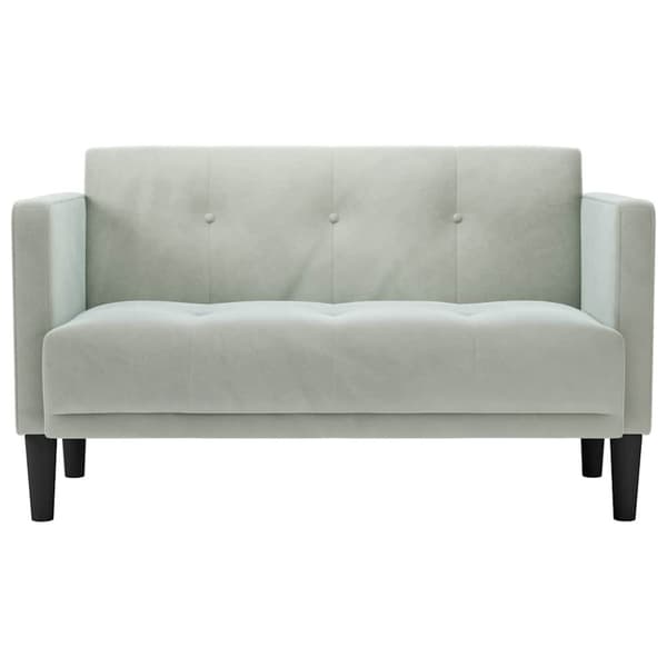 Loveseat soffa ljusgrå 111 cm sammet