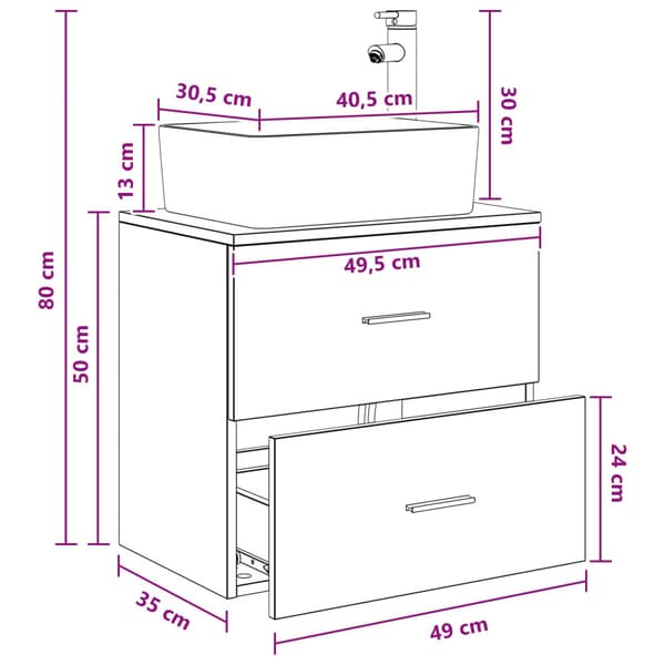 Väggmonterad handfatsspegel Vit 53 x 34,5 x 63 cm