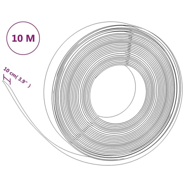 Rabattkant grå 10 m 10 cm polyeten