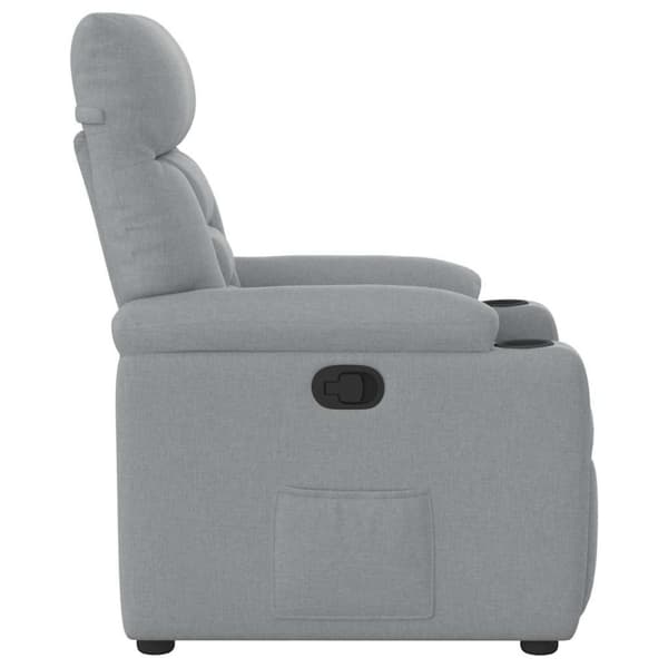 Reclinerfåtölj ljusgrå tyg