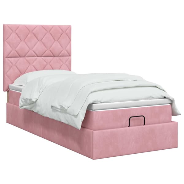 Ottoman säng med madrass Rosa 100 x 200 cm Sammet