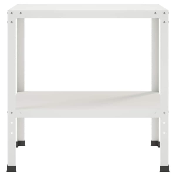 Planteringsbord 80 x 50 x 80 cm Pulverlackerat stål Vit