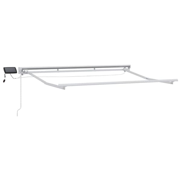 Manuell markisram med LED-lampor Brun 2,5 x 2 m