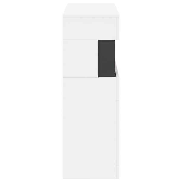 Elektrisk eldstad Vit 64 x 30 x 87 cm Konstruerat trä