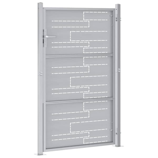 Trädgårdsgrind 85 x 144 cm Rostfritt stål Silver Låsbar
