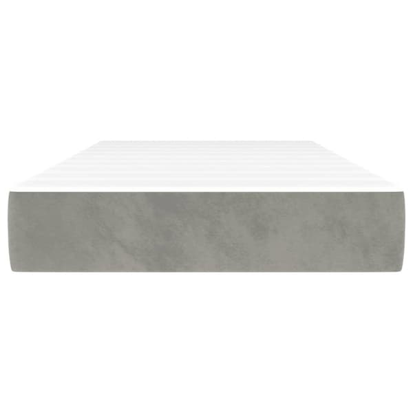 Pocketresårmadrass medium ljusgrå 90x220x20 cm sammet