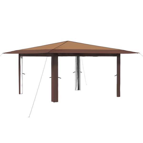 Gazebo utan vägg 4 x 4 m Beige och brun