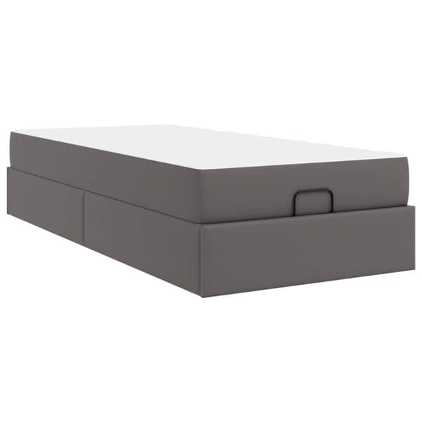 Sängram med madrass Övrigt 2 pcs Grå PVC