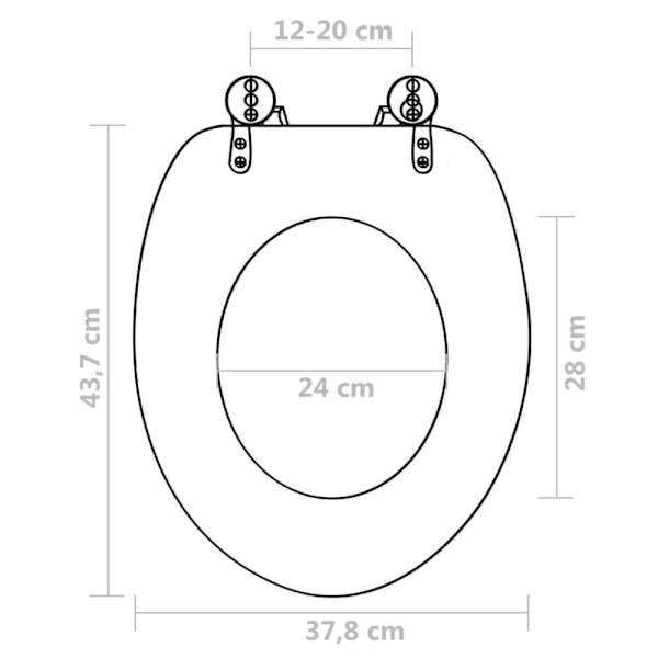 Toalettsitsar med lock 2 st MDF vatten