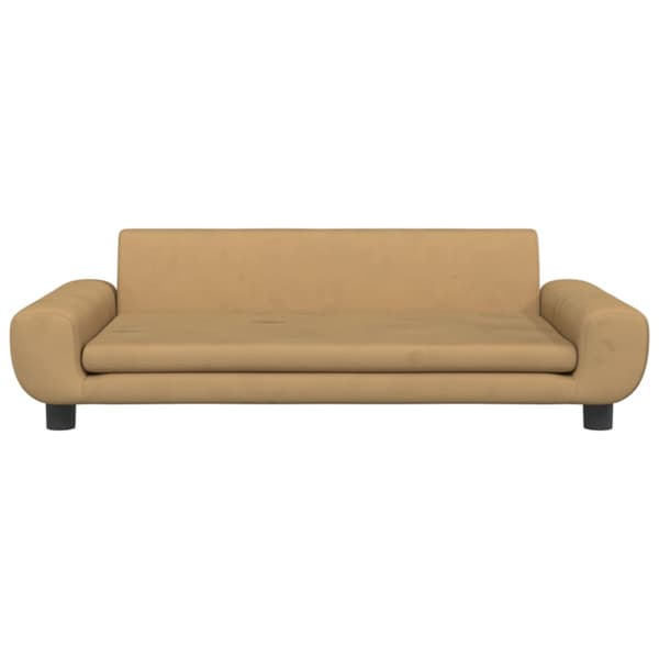 Barnsoffa brun 100x54x33 cm sammet